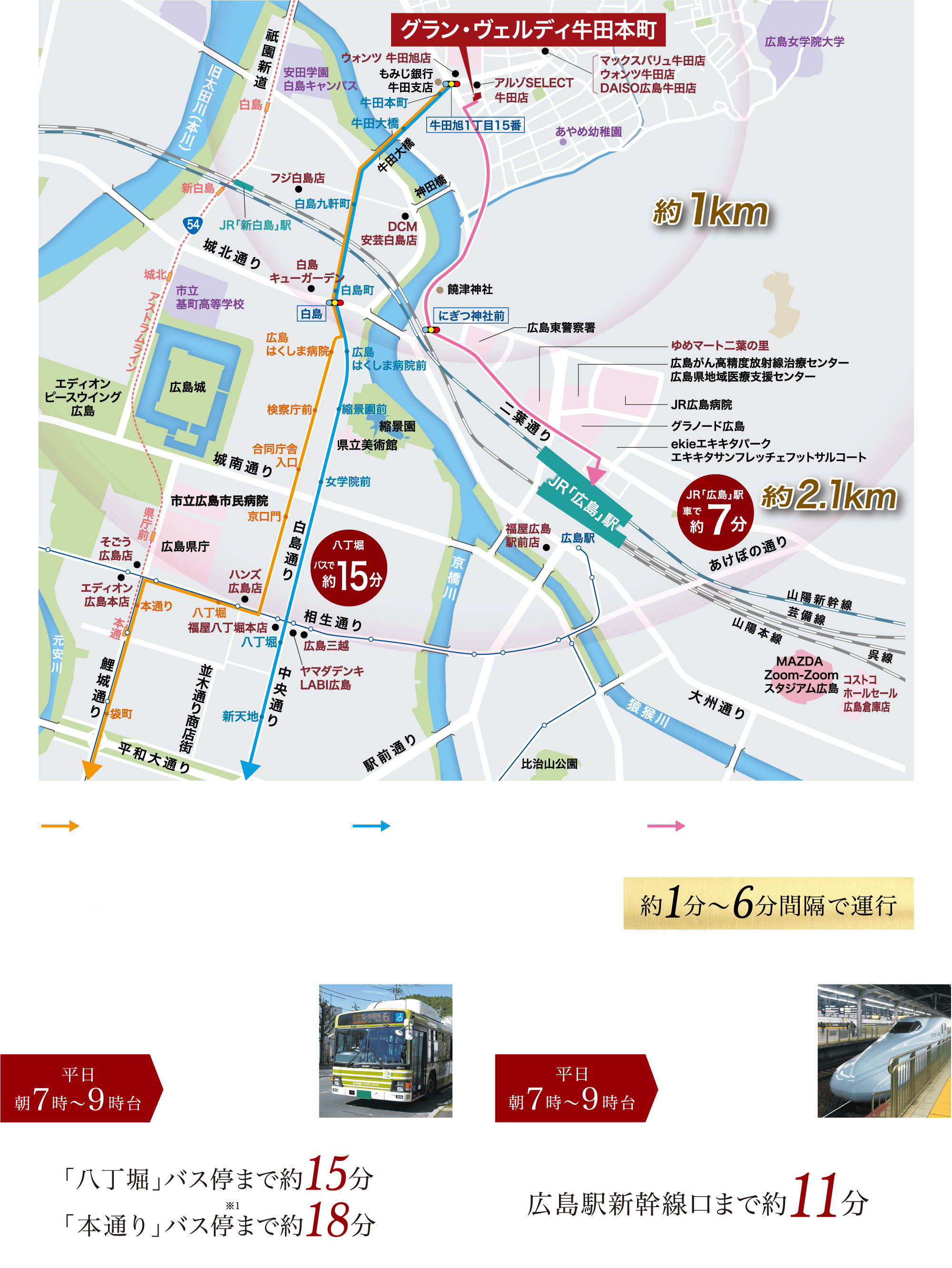 地図とバス便の詳細