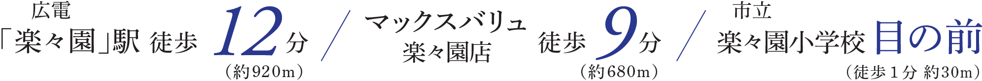 広電 「楽々園」駅 徒歩圏内 マックスバリュ 徒歩 9分 市立楽々園小学校 目の前